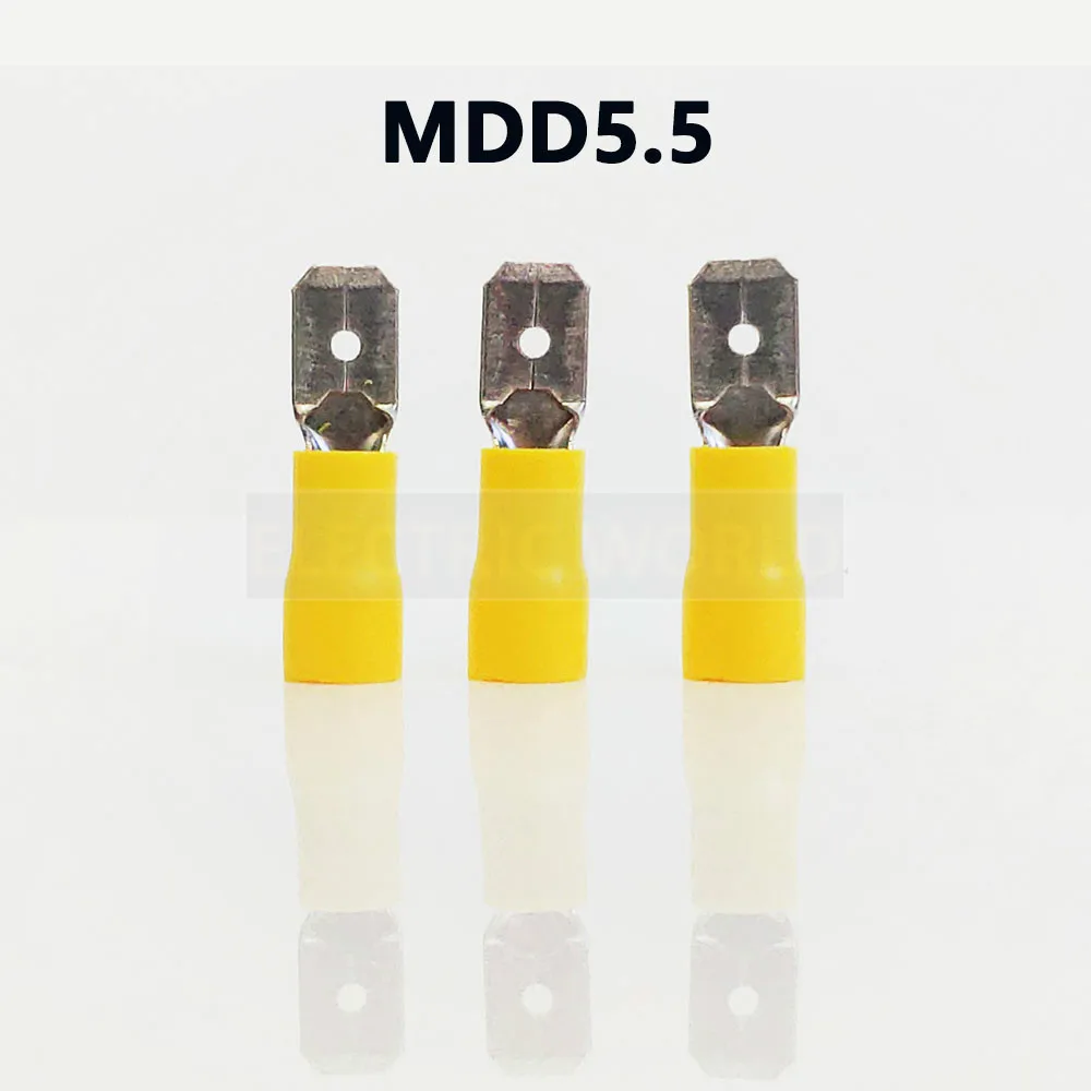 MDD5.5 series 100 шт./пакет изолированный Штекерный разъем кабельный Проводные клеммы