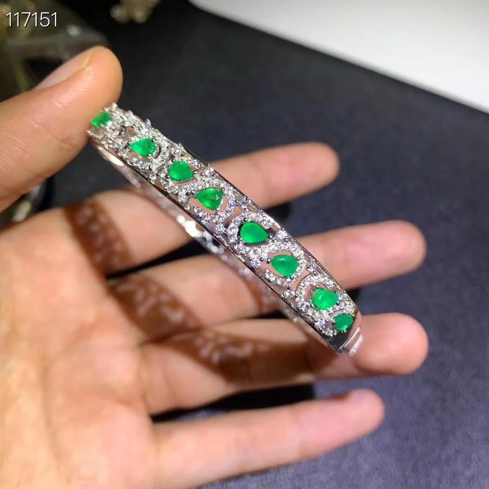 인기있는 디자인 쥬얼리 새로운 바람 로그인 천연 에메랄드 팔찌 럭셔리 멀티 보석 하이 엔드 쥬얼리