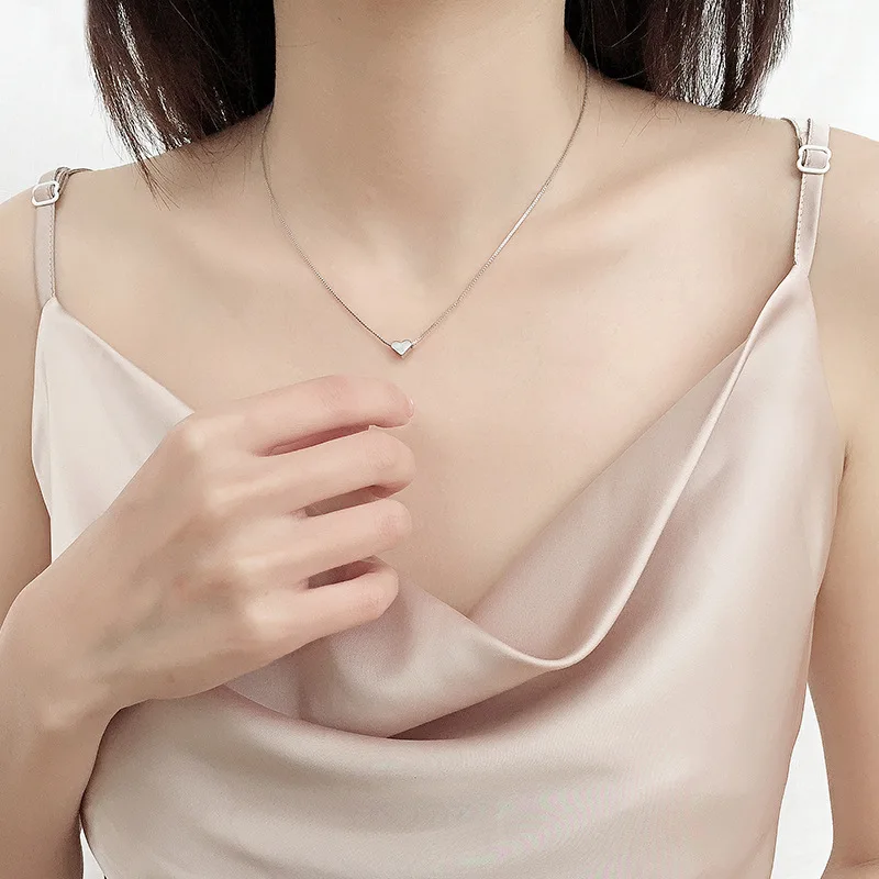 Shiny sparkling glitter clavicle chain s925 silver necklace brand