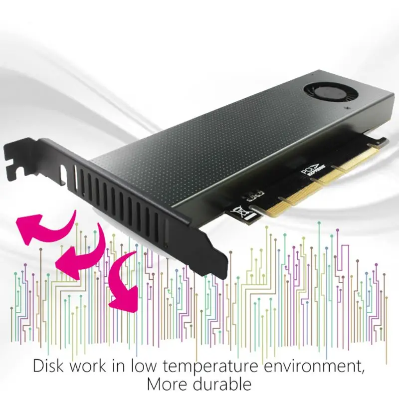 M.2 NVMe адаптер к PCIE3.0 GEN3 M.2 встроенный турбо вентилятор для 2230-22110 NVME карты