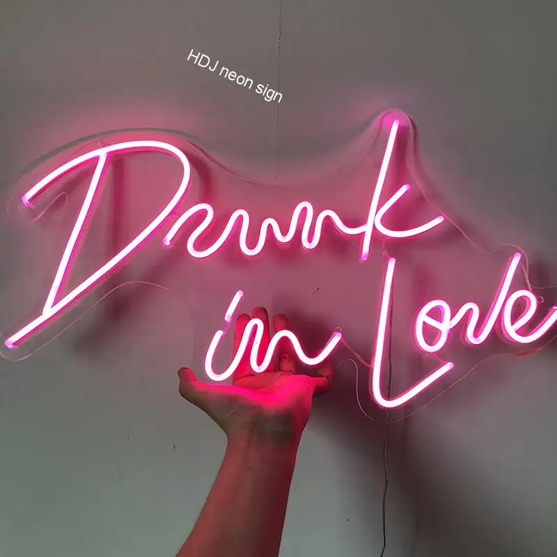 CRAZY IN LOVE Neon Sign Light Visual Artwork Beer Bar Room Wall Poster14"x6" 