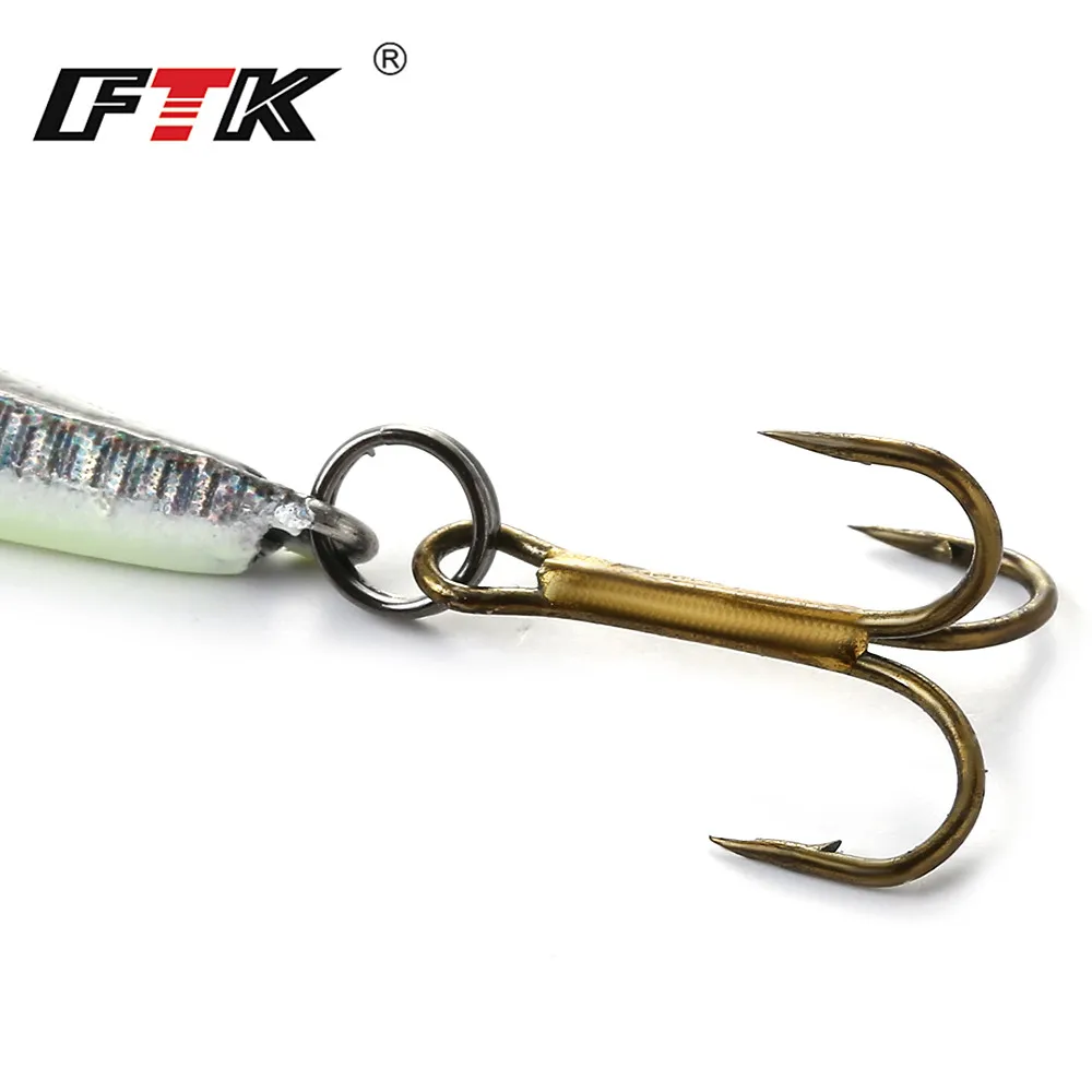 FTK 3PCS/Lot 5g 9g Ice Fishing Lure Sharp Hooks Ice Fishing Hook Winter Jig Wobbler Lure Jerk Bait Hooks