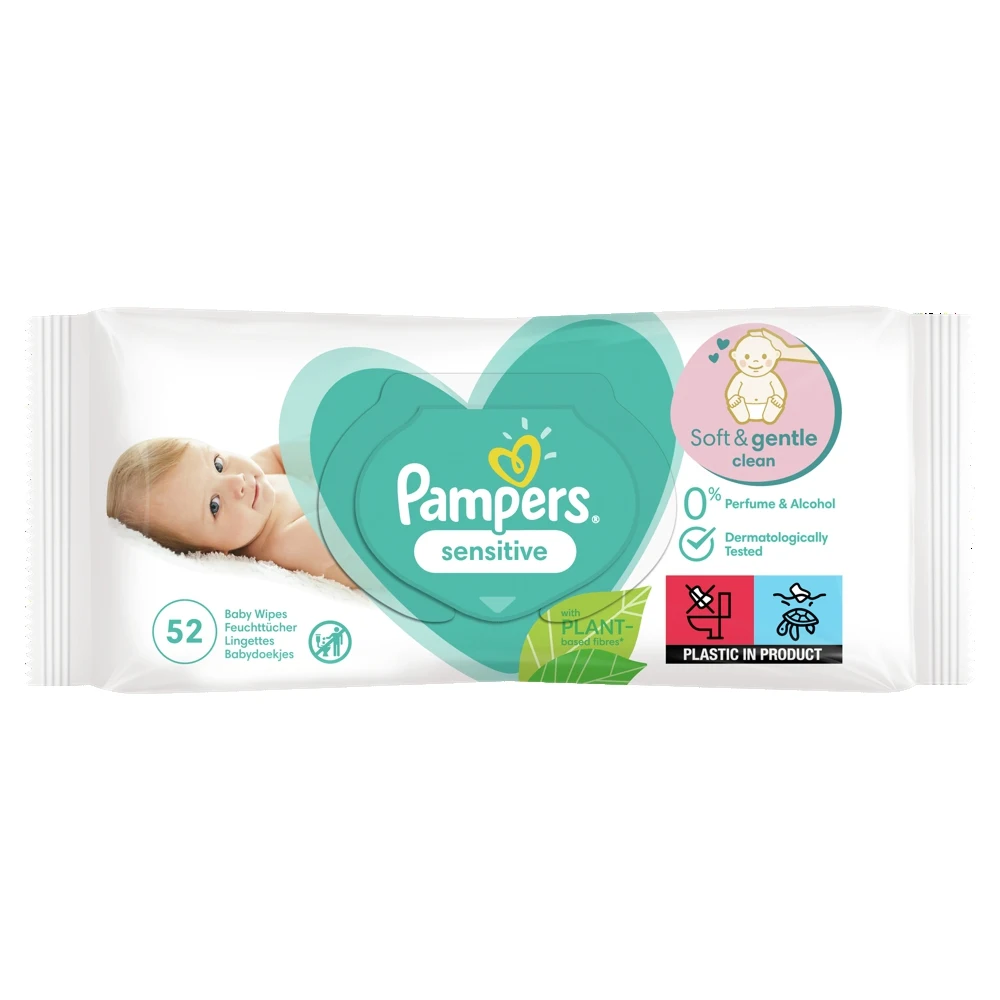 Детские влажные салфетки Pampers Sensitive 52 шт. | Мать и ребенок