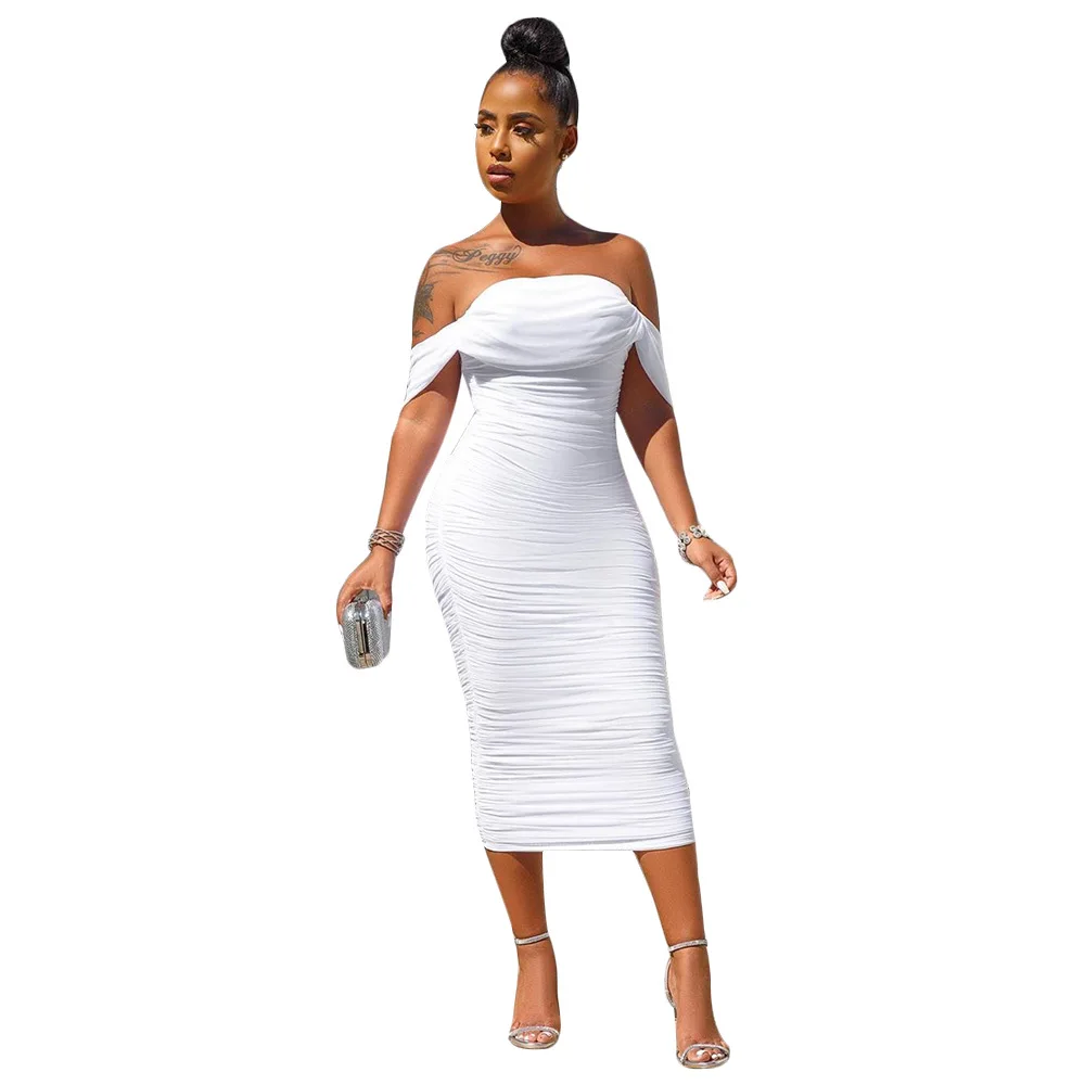 white tube maxi dress