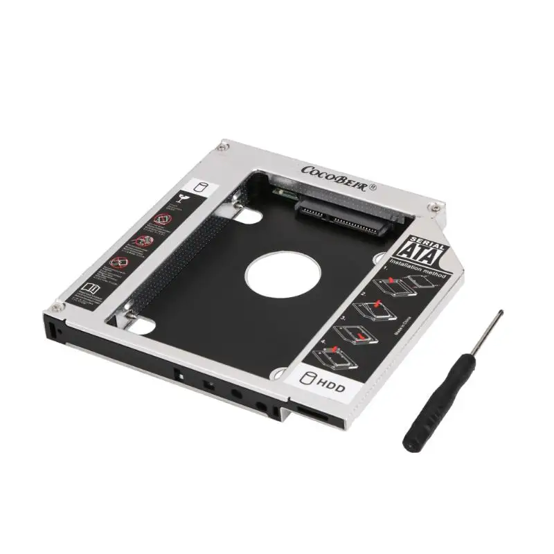 12.7mm SATA 2nd Отсек для жесткого диска Универсальный 2,5 2-й 12,7 мм/9,5 мм Ssd Hd SATA жесткий диск HDD Caddy адаптер отсек для Cd Dvd Rom Оптический отсек - Цвет: 12.7mm SATA 2nd
