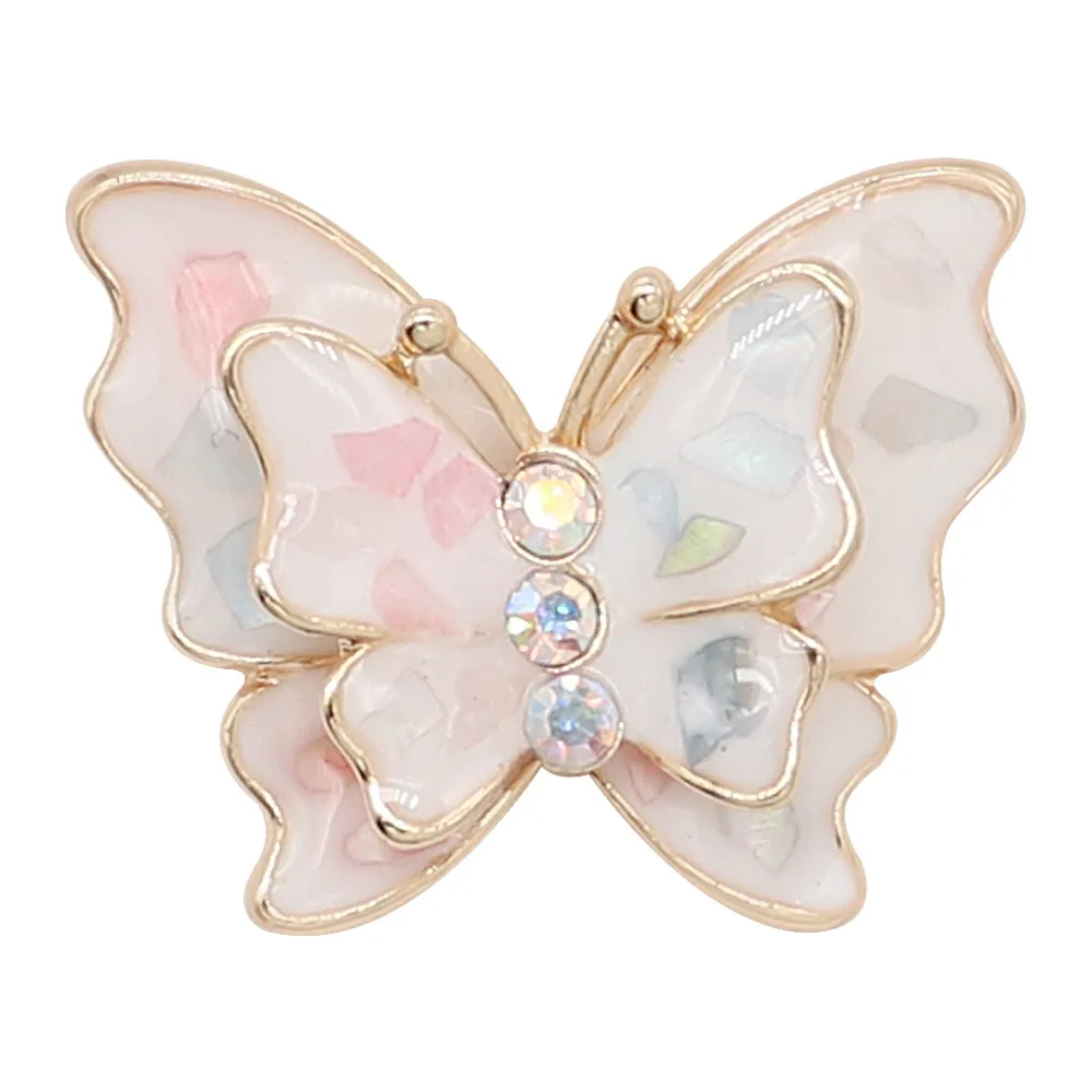 High Quality butterfly shape 18mm Metal Snap Button Charm enamel cate button Snap Button Jewelry