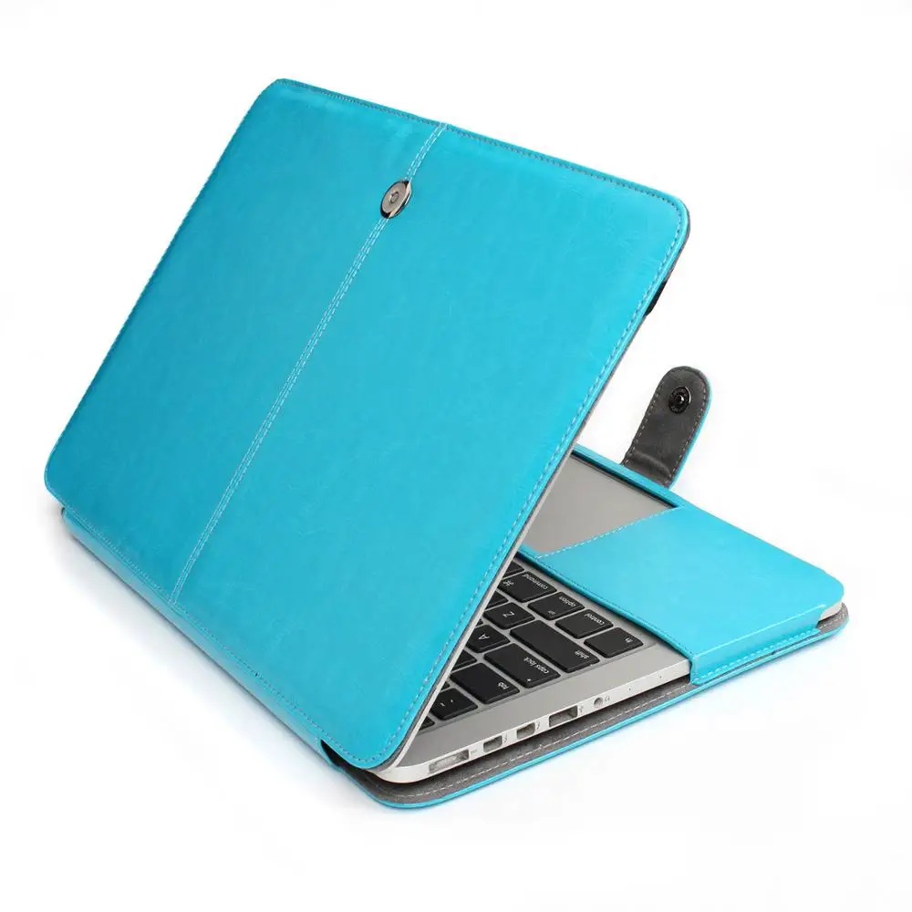 Бизнес PU сумка чехол для ноутбука Macbook Pro retina Air 11 12 13 15 дюймов, Air 13, pro 13 15 A1706 A1708 A1989 A1707 A1990 - Цвет: Sky blue-Flip Bag