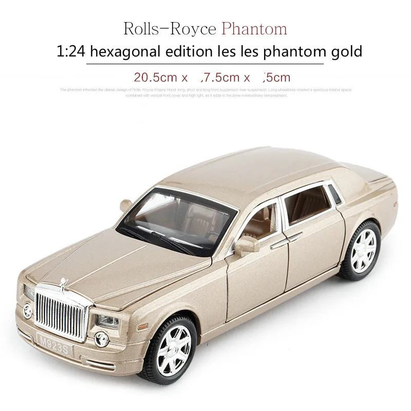 1/24 Rolls Royce Phantom литая под давлением Модель автомобиля игрушки металлический автомобиль Игрушечная модель автомобиля черная удлиненная коллекция лимузина 6 дверей