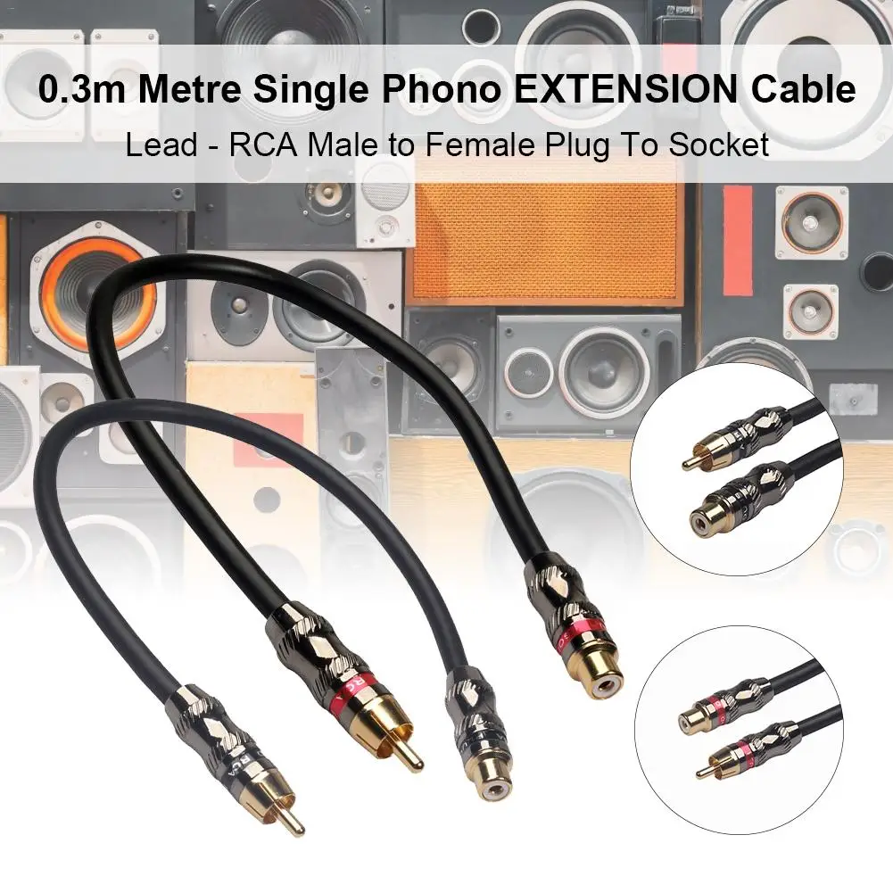 0,3 m/1Ft соединитель-гнездо типа RCA удлинитель 1 RCA Женский до 1 RCA Мужской Аудио-видеокабель шнур провод для DVD плееров аксессуары