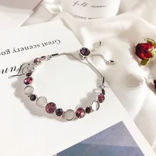 HUANZHI, новинка, креативный браслет с опалом и кристаллами, фиолетовый, красный, растягивающийся браслет с кристаллами, женский подарок