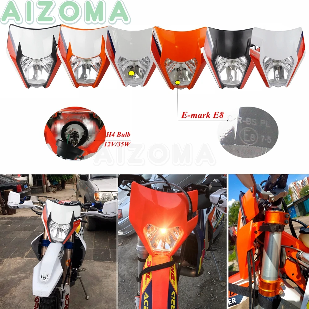 Dirt Bike фары для мотокросса для KTM EXC XCF SX F SMR XC-W EXC-F-19 Enduro Supermoto Off-Дорожная фара мотоцикл H4 Лампа