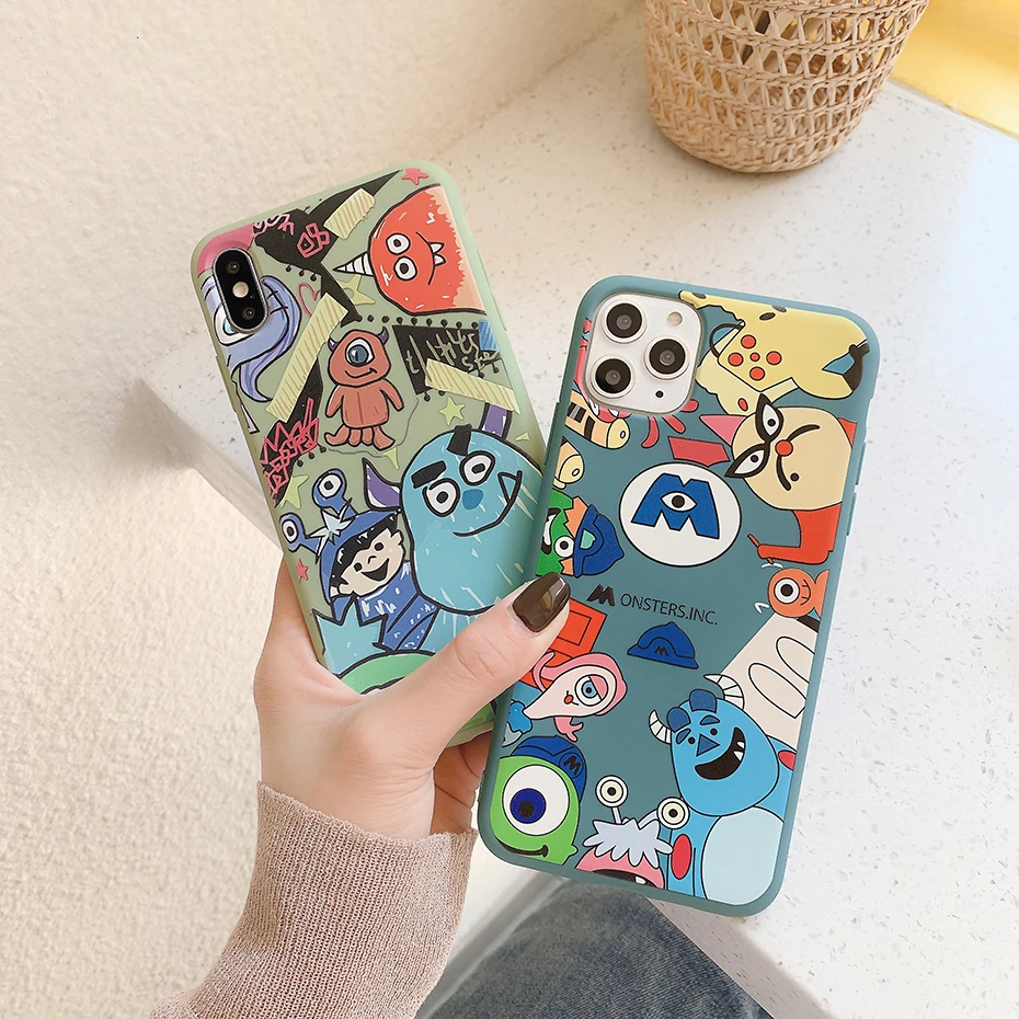 Cartoon Monster University Case for iPhone 11 Pro XR XS Max Phone Case for iPhone 8 7 6 6S Plus 11Pro Cartoon Soft TPU Cover