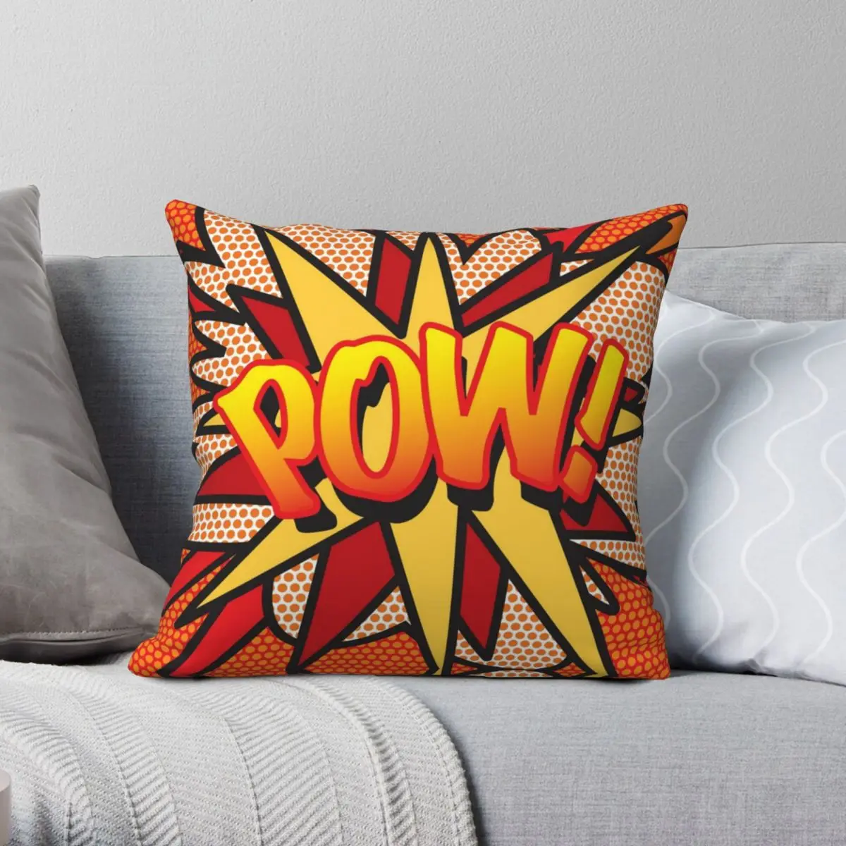 

POW Comic Book Pop Art Trendy Fun Pillowcase Polyester Linen Velvet Zip Decor Throw Pillow Case Sofa Cushion Cover