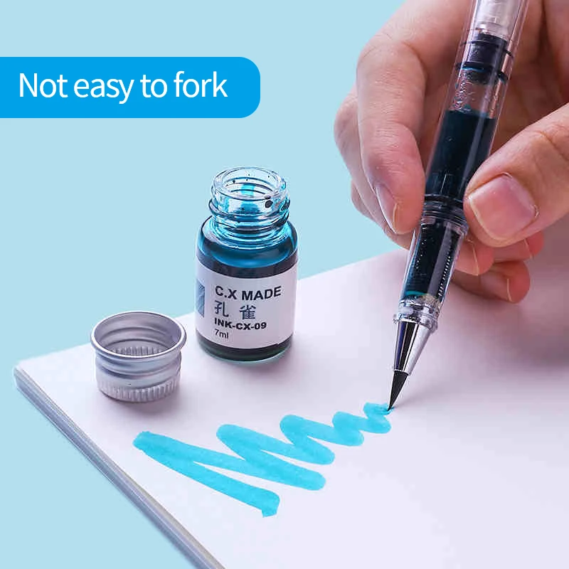 Chinese Beauty Calligraphy Paint Brush Transparent Fillable Ink Pen Drawing Painting Writing Smooth Art Gift Papelaria | Канцтовары для