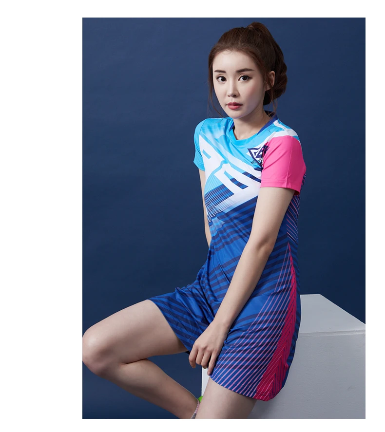 Novo esporte feminino badminton vestido de secagem