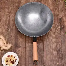 Вок традиционный ручной работы Железный вок с антипригарным покрытием газовая плита посуда 36 см Высокое качество Woks китайский Утюг