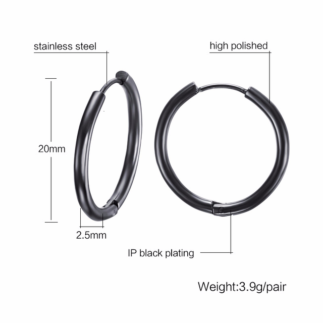 MEN EARRING HUGGIE EAR CARTILAGE STAINLESS STEEL LIP RING SEPTUM FOR MEN ROOK PIERCING EARRINGS JEWELRY