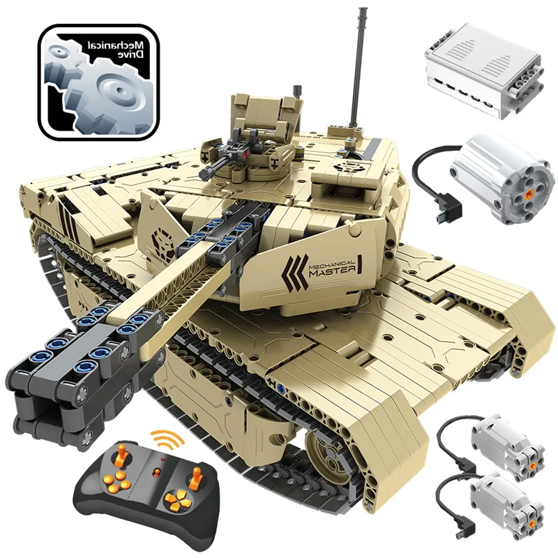 1276 шт. Technic RC серии 2,4G RC M1A2 Танк модель строительные блоки Совместимые военные танки из конструктора дистанционного управления игрушки для мальчиков - Цвет: Without original box