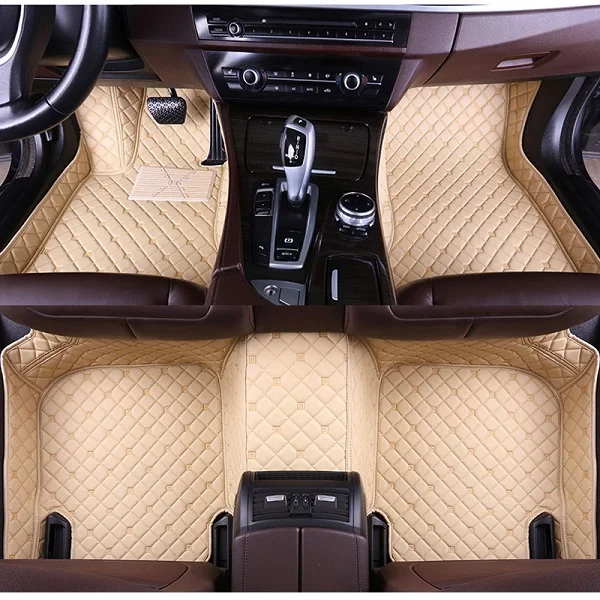 3D автомобильный напольный коврик на заказ для Volkswagen vw tiguan golf mk7 7 4 6 gti touareg passat b7, автомобильные аксессуары, напольный коврик, ковры - Название цвета: Beige