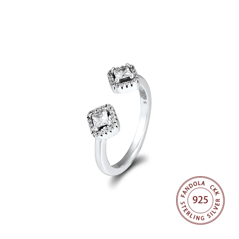 925 пробы Серебряное кольцо для женщин геометрические формы Открытые Кольца для женщин обручальные кольца модные ювелирные изделия anillos
