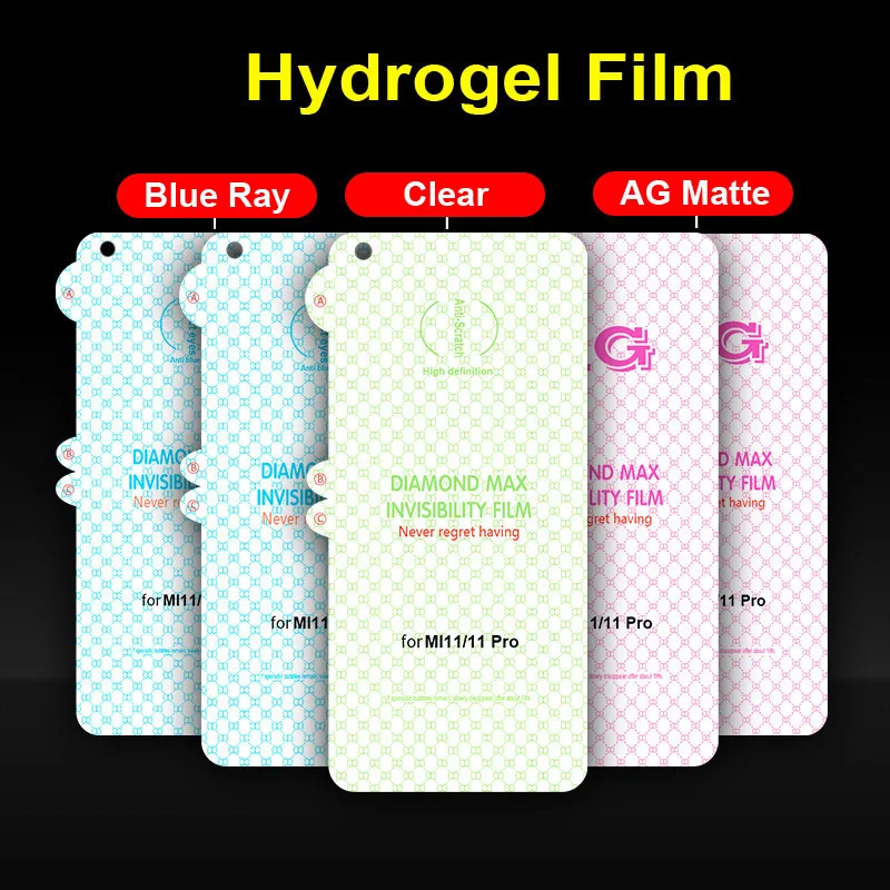 100PCS Diamond Max Film For xiaomi 11 pro/ redmi note 10pro/note 8T/note 9 pro/poco F3 Hydrogel Film Screen Protector