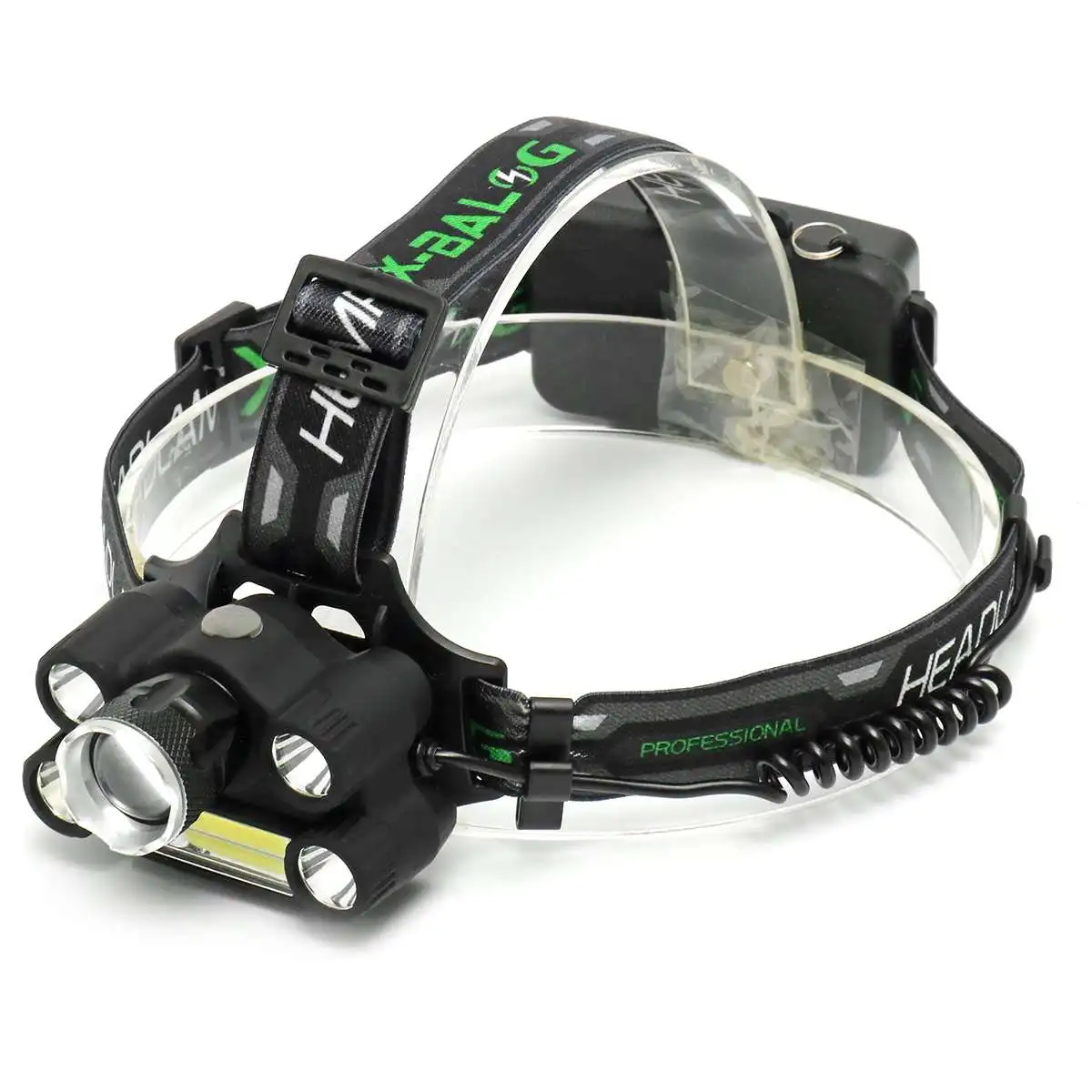 T6 Headlamps LED Portable Lighting Aluminum Alloy EU/US Plug Charge with 2* 18650 Batteries 11.5+ 11* 9.8cm