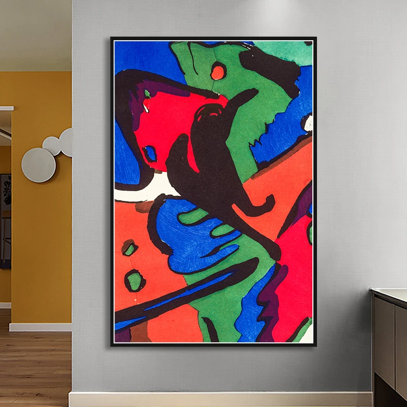 Художественный постер Wassily Kandinsky с геометрическим абстрактным рисунком на холсте