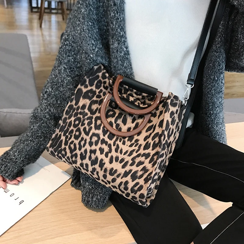AUAU-Leopard женские сумки большой емкости из искусственной кожи женские сумки Модные леопардовые женские сумки-мессенджеры сумки-тоут с ручками для