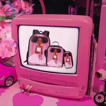 

School Bag For Teenager Girls Boys Black African Art Printing Kids Backpack Students Cartoon Schoolbags Mochila Infantil