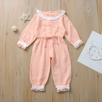 

Long Sleeve New Born Baby Clothes Infant Girls Boys Ruffle Romper Solid Jumpsuit Overalls Toddler Playsuit kid clothes Newi/