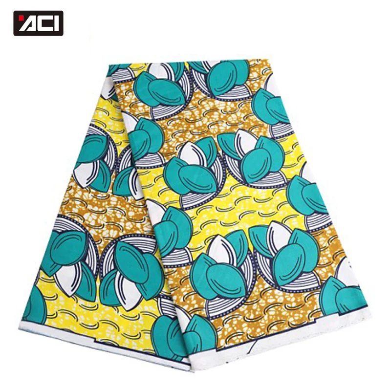 ACI Горячая настоящий воск Африканский принт Ткань 6 ярдов Африканский воск Анкара ткань Tissu Африканский гарантированный настоящий голландский воск