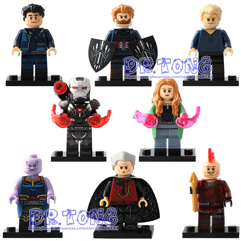 

50pcs Building Blocks Super Heroes Figures Thanos Collector Starhawk Captain America Bricks Dolls Toys For Children X0193
