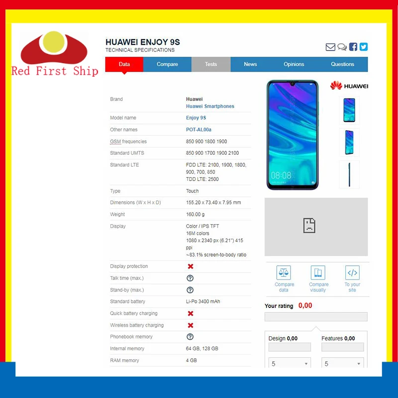 10Pcs/lot For Huawei Honor 10 Lite LCD P Smart 2019 LCD Display Touch Screen Digitizer Assembly With Frame Enjoy 9S LCD Complete