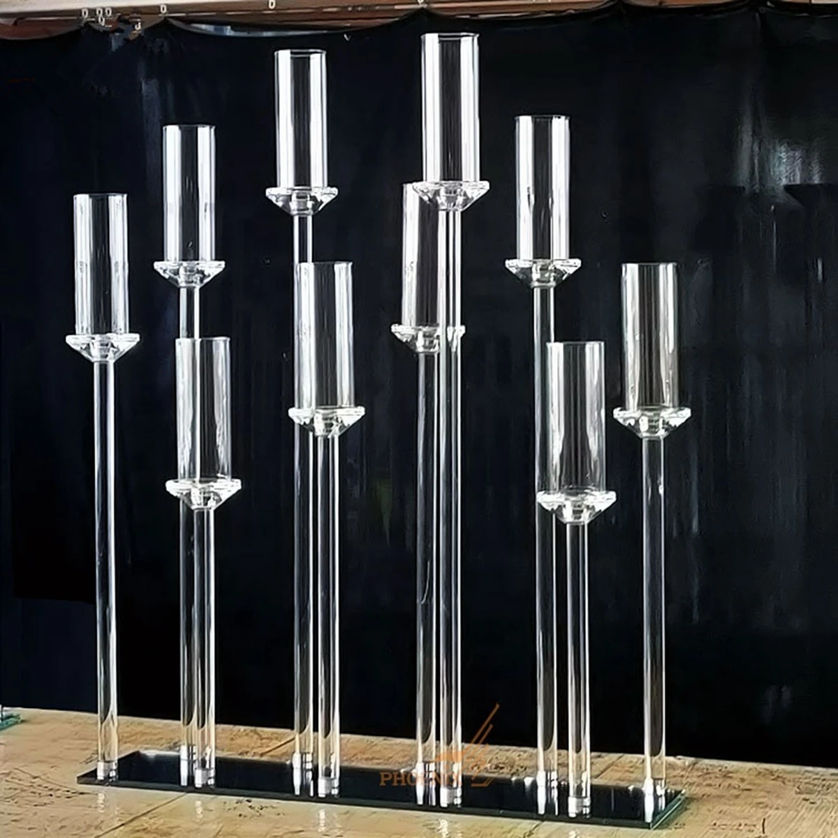 

New style Luxury clear acrylic cylinder tall vases for wedding table centerpieces 110