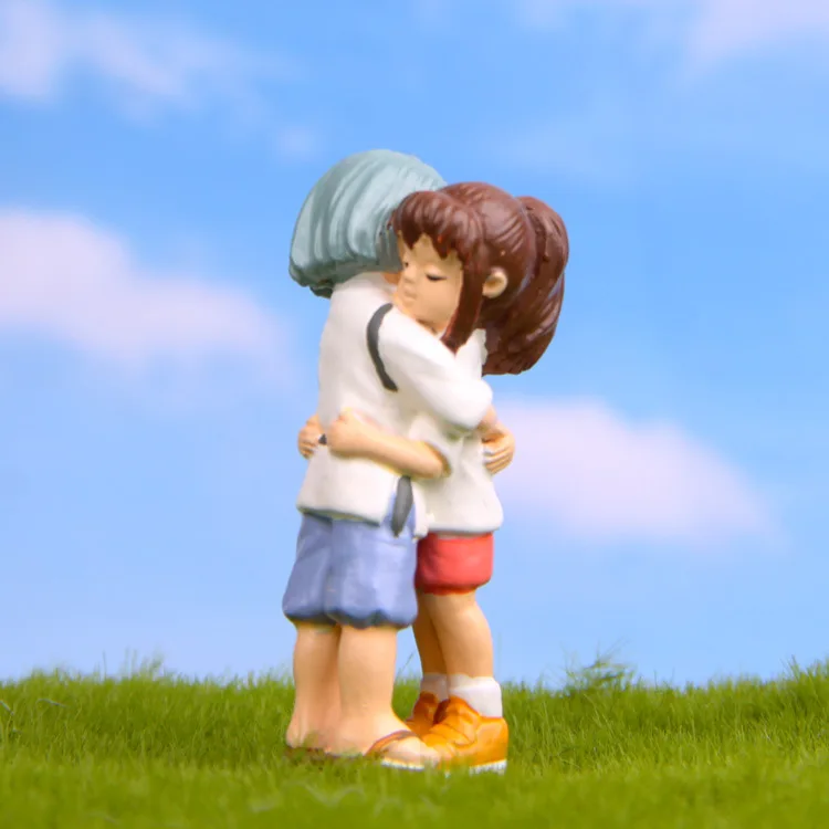Креативная самодельная фигурка Kohakunushi Hug Chihiro Anime Totoro из смолы украшение для пар 5 3