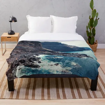 

Wild Coast Tijarafe La Palma Canary Islands Blanket Wool Flannel Plush Blanket Bedspread For office Sherpa Blanket Couch Quilt C