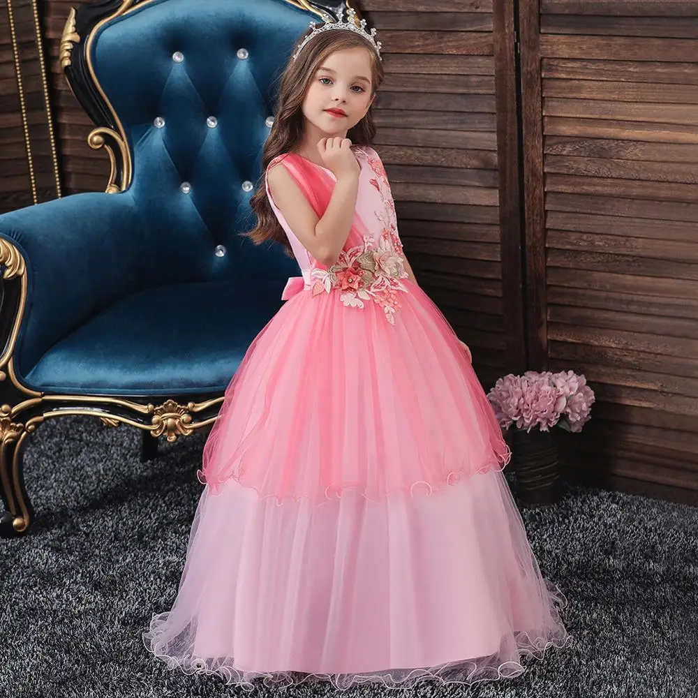 

Girls Party Dress Tulle Flower Girl Evening Birthday Dresses Kids Girl Ball Gown Clothing Halloween Costume 3-13 Years