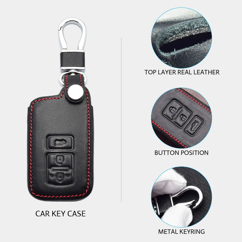 ATOBABI кожаный чехол для ключей от автомобиля для Toyota Corolla Camry RAV4 Highlander Prado Smart Remote Fob Shell чехол Брелок защитная сумка