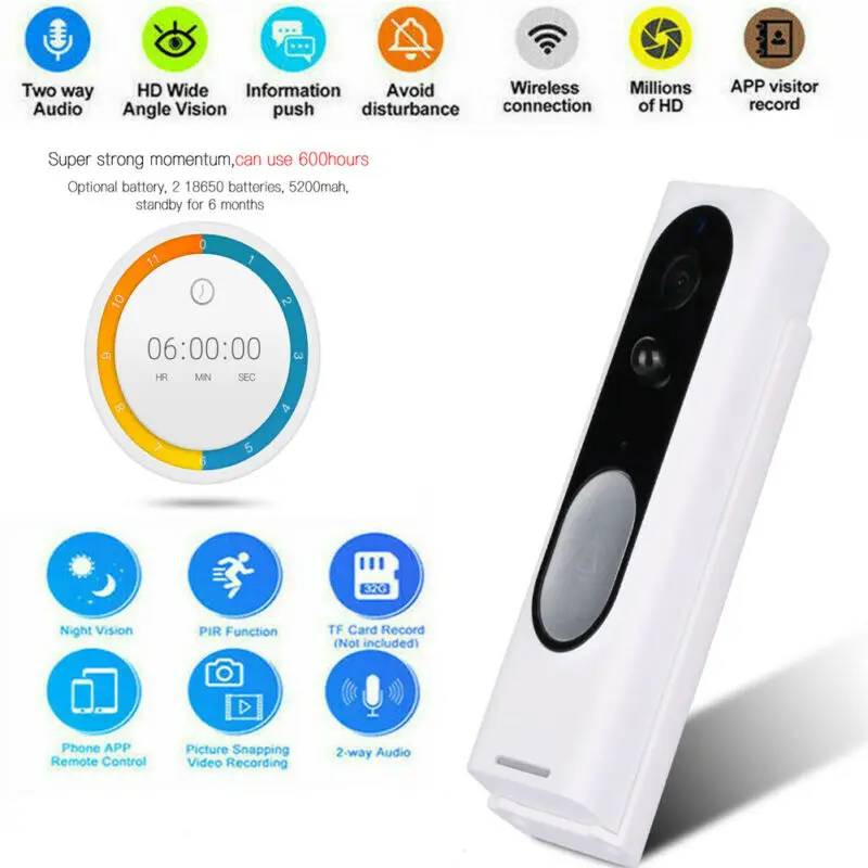 

M13 Wireless Smart Video Doorbell IR Camera WiFi Remote Video Home Security two-way intercom Door Bell