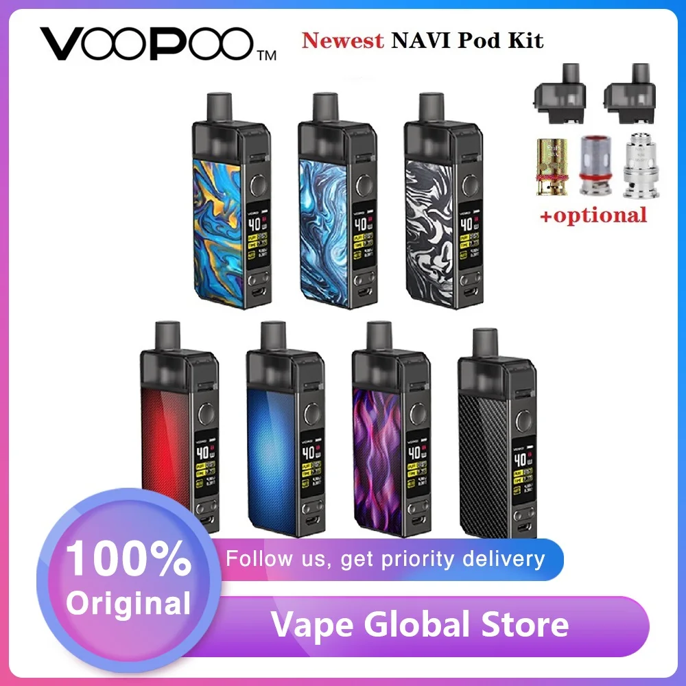 Оригинальный набор VOOPOO NAVI Pod 1500 мАч встроенный аккумулятор и 3 8 мл GENE.AI чип Ecig Vape Kit