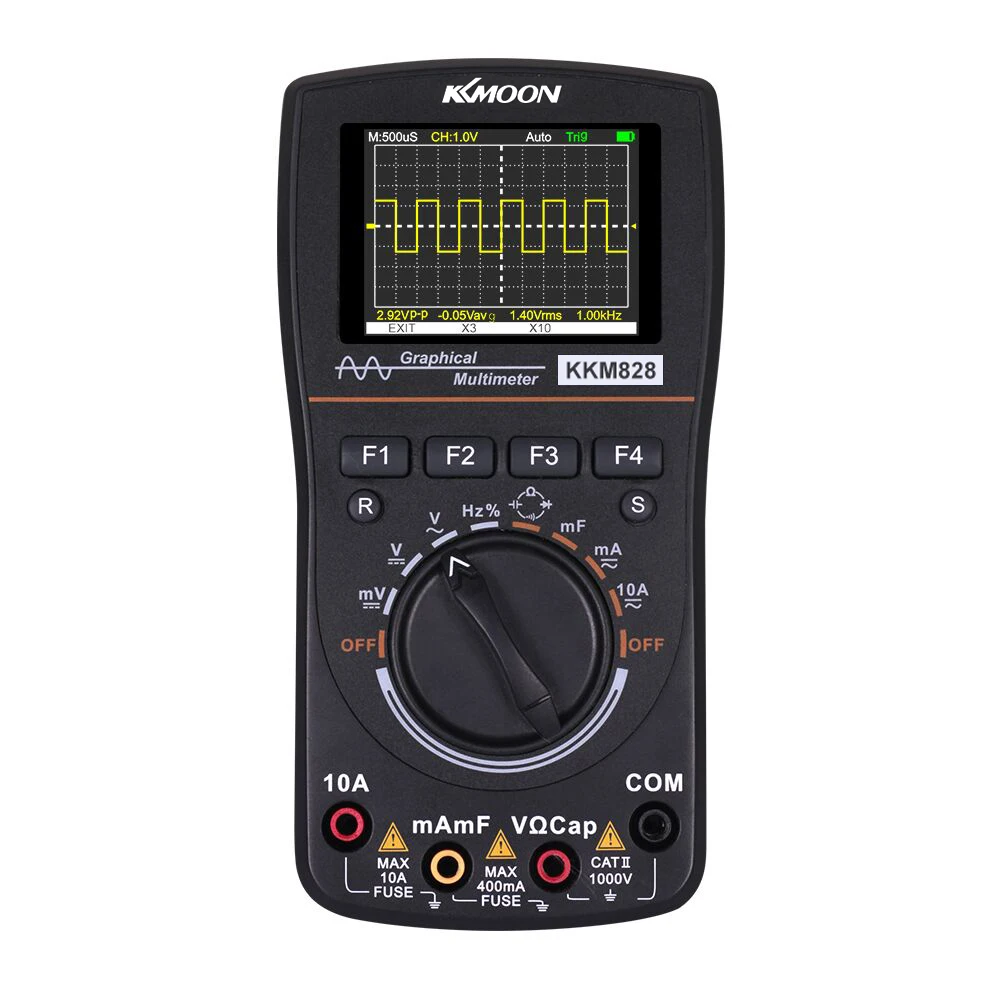 kkm828 High Definition Digital Oscilloscope Multimeter 2 in 1 and 2.4in Color Screen 1MHz Bandwidth 2.5Msps Sampling Rate | Инструменты