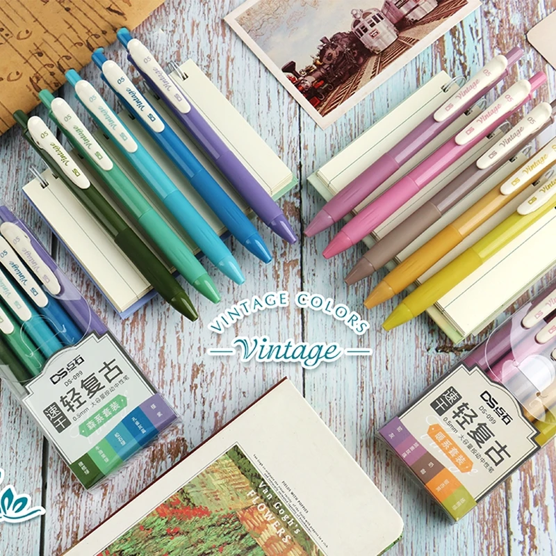 0.38mm Vivid Pen 10 Color and Notebook Set 10 Pens Notebook / Stationery /  Writing Tools / Journal Pen / Planner Pen / 