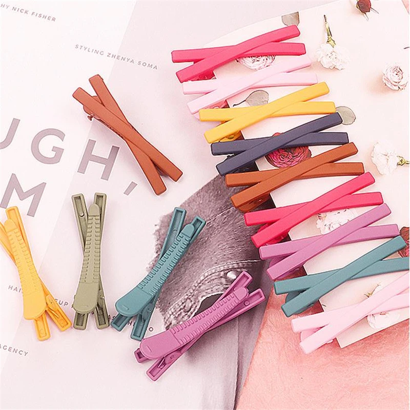 

10Pcs/Set Spring And Summer Candy color Alloy Cross Hair Clip Japanese Girl Temperament Duckbill Clip Hair Accessories Headwear