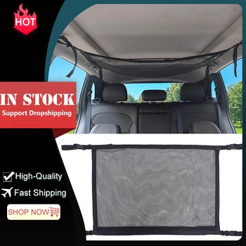 

Car Ceiling Mesh Storage Bag Simple Breathable Mesh Zipper Storage Bag Adjustable Auto Stowing Tidying Interior Accessories