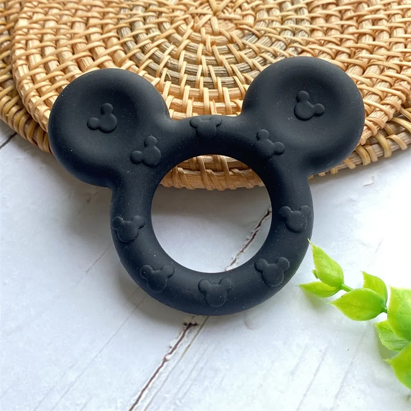 1pcs BPA Free Mickey silicone Teether Food Grade Cartoon Teether Nursing Gift  DIY Baby Teething Teether Toy Accessories Ring 6