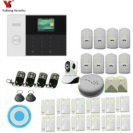 Yobang Security WIFI GSM Alarm System Home Smart Residential RFID Burglar Glass Break Sensor English Russian Spanish | Безопасность и