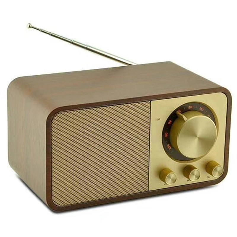 Ретро Блютуз спикер Woodgrain Bluetooth карта радио с антенной плеер аудио |