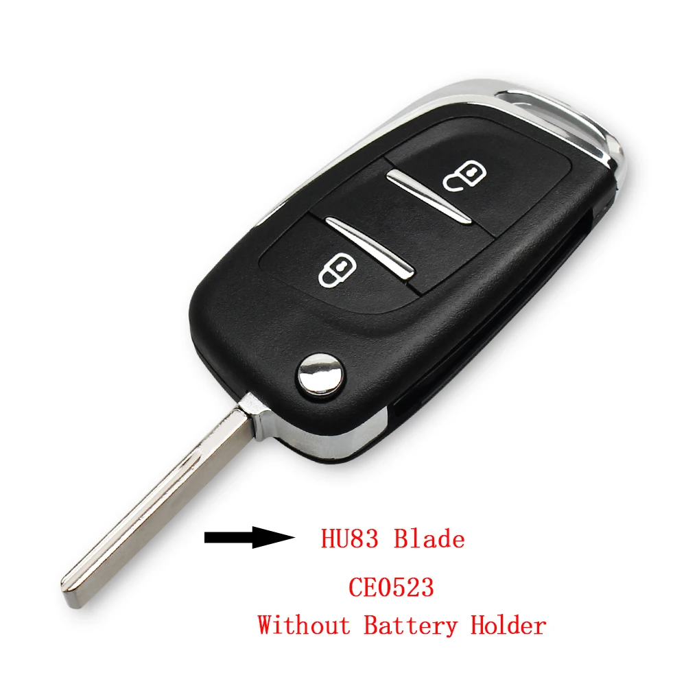 KEYYOU CE0523 модифицированный чехол для выкидного ключа для peugeot 306 407 807 Partner для Citroen C2 Remote VA2/HU83 Blade Fob Case 2/3 кнопки - Количество кнопок: 2 Buttons
