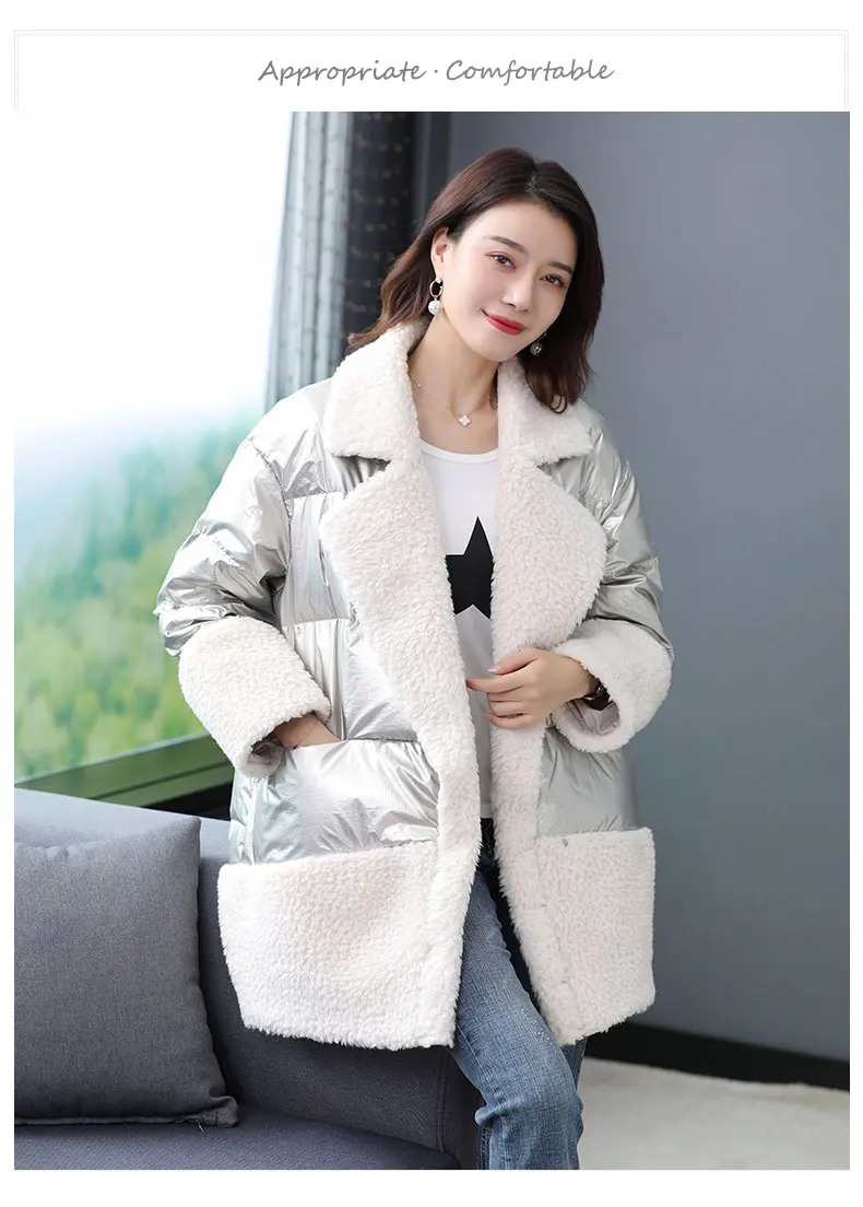 Женское пуховое пальто большого размера, плюшевое берберское флисовое лоскутное пуховое базовое пальто, женская зимняя теплая легкая верхняя одежда, куртки
