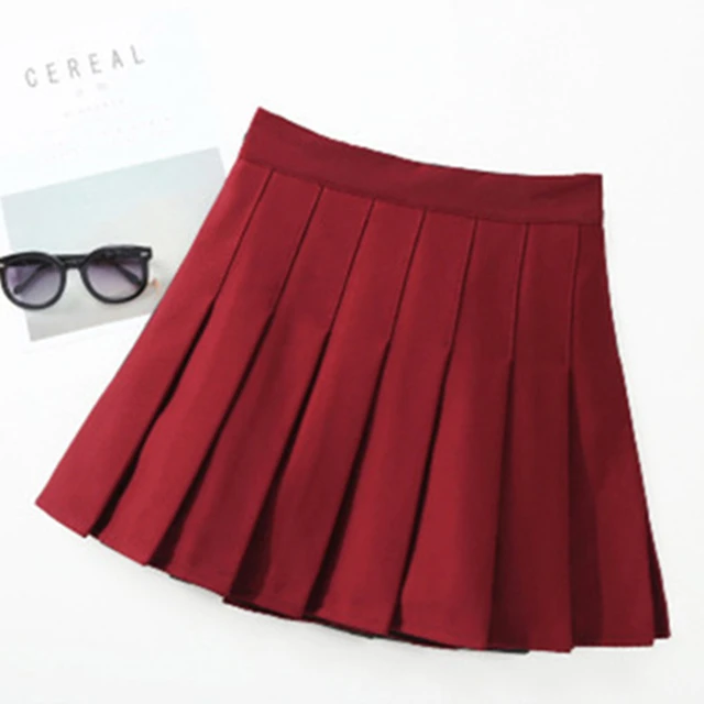 gray Cotton Solid Girls Pleated Skirt Princess Party Pleated School Skirts Kids High Quality Student Uniforms Costume Shorts Clothing - Цвет: gray